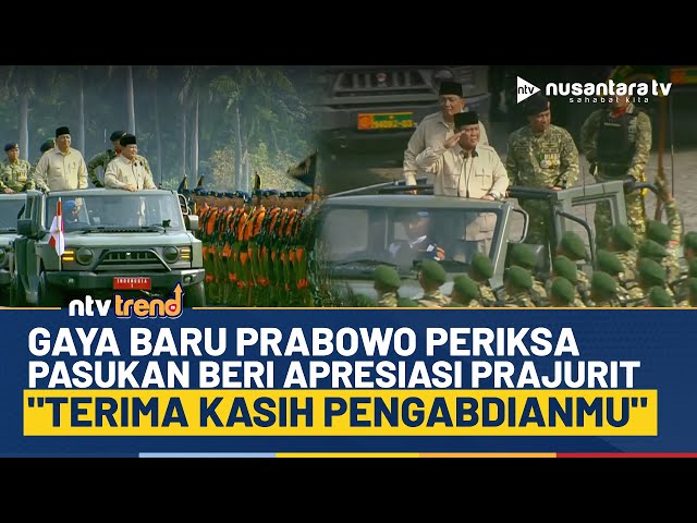 Youtube Thumnail image of : Gaya Baru Presiden Prabowo Cek Pasukan Sambil Apresiasi Prajurit TNI: Terima Kasih Pengabdianmu!
