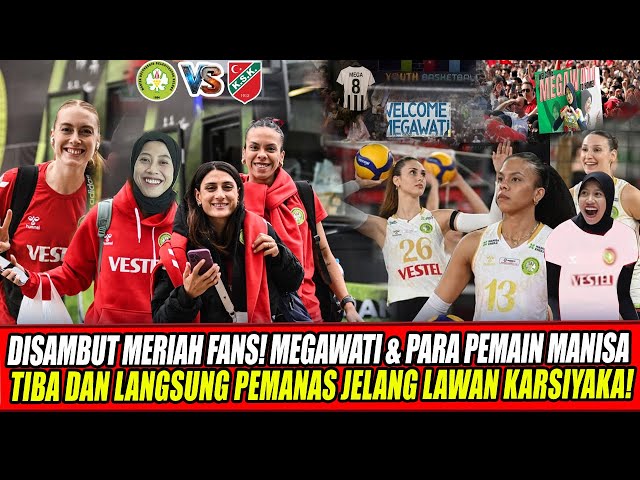 Youtube Thumnail image of : DISAMBUT MERIAH FANS🔥MEGAWATI & PARA PEMAIN MANISA TIBA & LANGSUNG PEMANAS JELANG LAWAN KARSIYAKA!