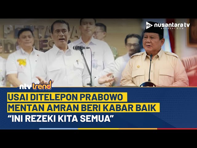 Youtube Thumnail image of : Mentan Amran Ungkap Kabar Baik Usai Mendapat Arahan dari Presiden Prabowo Untuk Peternak Ayam | NTV
