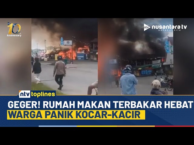 Youtube Thumnail image of : Geger Bangunan Rumah Makan di Tangerang Ludes Terbakar, Warga Panik Berhamburan | NTV TOPLINES