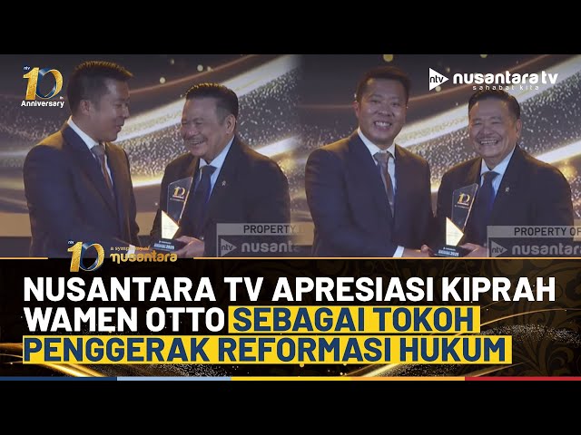 Youtube Thumnail image of : Momen 1 Dekade NTV, Wamen Otto Hasibuan Terima Penghargaan Penggerak Reformasi Hukum | NTV