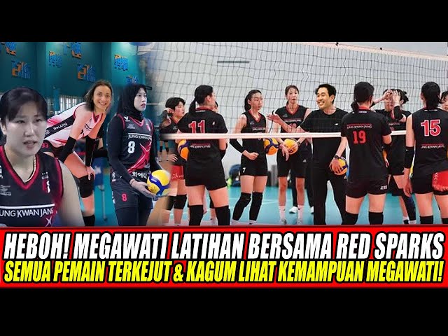 Youtube Thumnail image of : HEBOH! MEGAWATI LATIHAN BERSAMA RED SPARKS, SEMUA PEMAIN TERKEJUT & KAGUM LIHAT KEMAMPUAN MEGAWATI!