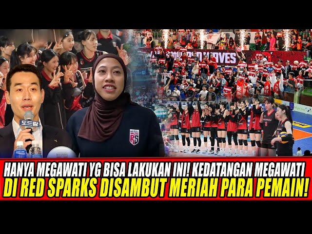 Youtube Thumnail image of : HANYA MEGAWATI YG BISA LAKUKAN INI🔥Kedatangan Megawati Disambut Meriah Fans & Pemain Red Sparks!