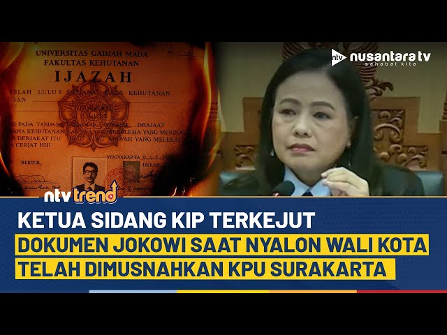 Youtube Thumnail image of : Ketua Sidang KIP Tersentak! Fakta Dokumen Jokowi Saat Maju Jadi Wali Kota Dimusnahkan KPU Surakarta