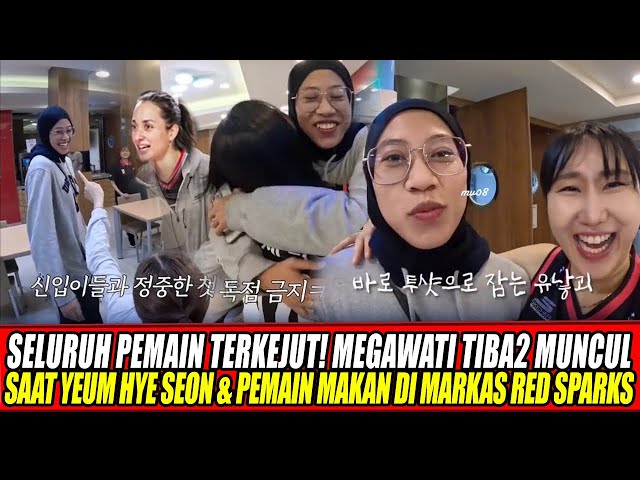 Youtube Thumnail image of : SELURUH PEMAIN TERKEJUT🔥MEGAWATI TIBA2 MUNCUL SAAT YEUM HYE SEON & PEMAIN MAKAN DI MARKAS RED SPARKS