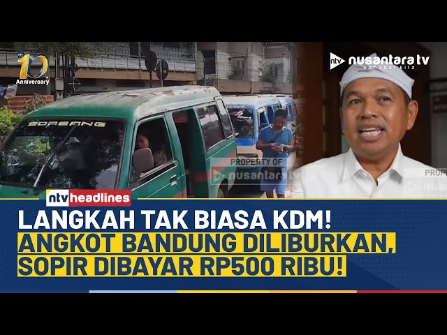 Youtube Thumnail image of : Kebijakan Unik KDM! Angkot Bandung Libur Malam Tahun Baru, Sopir Dibayar Rp500 Ribu | NTV HEADLINES