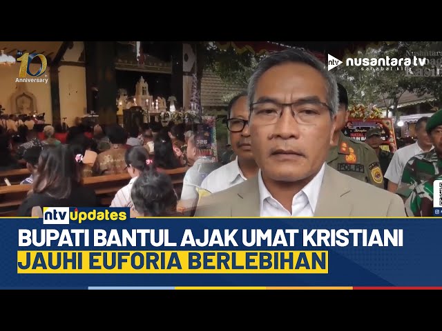 Youtube Thumnail image of : Pemkab Bantul Pantau Ibadah Natal, Ajak Warga Jaga Kesederhanaan dan Solidaritas | NTV UPDATES