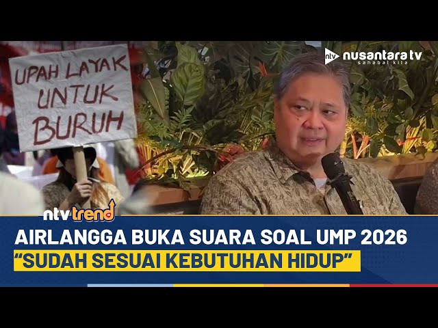 Youtube Thumnail image of : Buruh Belum Puas dengan UMP 2026, Airlangga Tegaskan Sudah Sesuai Kebutuhan | NTV