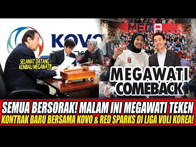 Youtube Thumnail image of : SEMUA BERSORAK🔥MALAM INI MEGAWATI TEKEN KONTRAK BARU BERSAMA KOVO & RED SPARKS DI LIGA VOLI KOREA!
