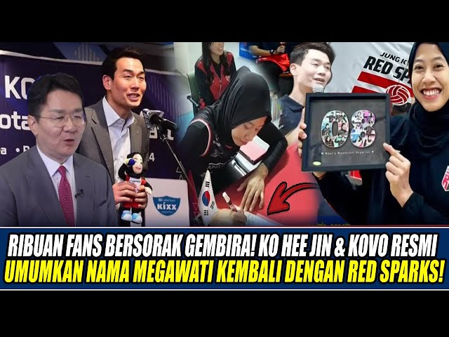 Youtube Thumnail image of : RIBUAN FANS BERSORAK GEMBIRA🔥KO HEE JIN & KOVO RESMI UMUMKAN NAMA MEGAWATI KEMBALI DENGAN RED SPARKS