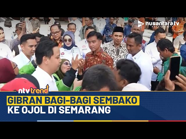 Youtube Thumnail image of : Wapres Gibran Bagikan Sembako ke Ojol saat Kunjungi Semarang | NTV