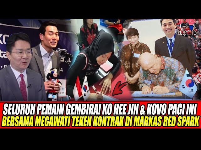 Youtube Thumnail image of : SELURUH PEMAIN GEMBIRA🔥KO HEE JIN & KOVO PAGI INI BERSAMA MEGAWATI TEKEN KONTRAK DI MARKAS RED SPARK