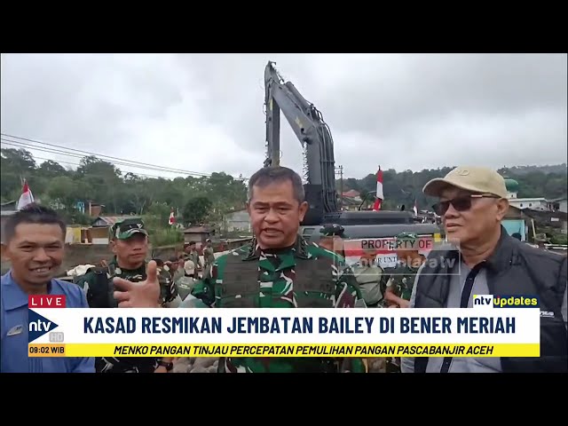 Youtube Thumnail image of : Kasad Jenderal TNI Maruli Resmikan Jembatan Bailey di Aceh, Jembatan Gantung Disiapkan | NTV UPDATES