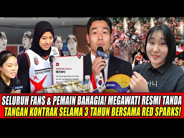 Youtube Thumnail image of : SELURUH FANS & PEMAIN BAHAGIA🔥MEGAWATI RESMI TANDA TANGAN KONTRAK SELAMA 3 TAHUN BERSAMA RED SPARKS!