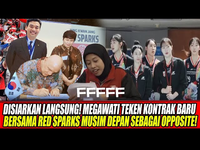 Youtube Thumnail image of : DISIARKAN LANGSUNG🔥MEGAWATI TEKEN KONTRAK BARU BERSAMA RED SPARKS MUSIM DEPAN SEBAGAI OPPOSITE!