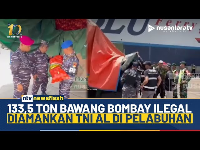 Youtube Thumnail image of : Gempar! TNI AL Bongkar Penyelundupan 6 Truk Bawang Bombay Ilegal di Pelabuhan Tanjung Emas | NTV