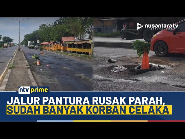 Youtube Thumnail image of : Ngeri! Jalur Pantura Rusak Parah, Sudah Banyak Pengendara Jadi Korban | NTV PRIME