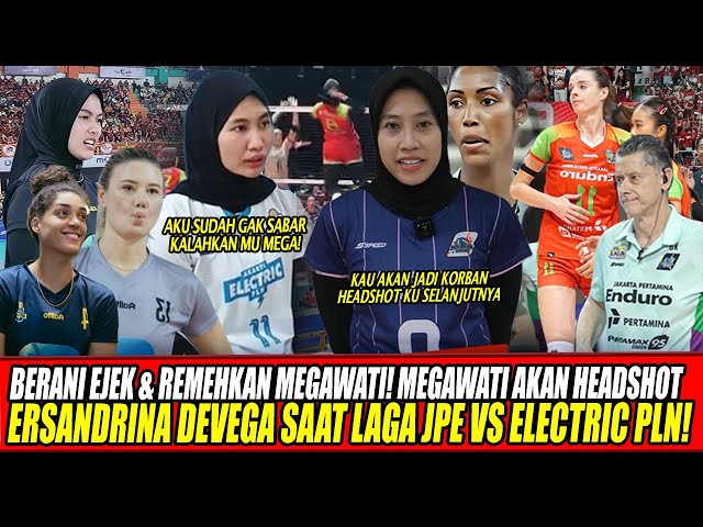 Youtube Thumnail image of : BERANI EJEK & REMEHKAN MEGAWATI🔥MEGAWATI AKAN HEADSHOT ERSANDRINA DEVEGA DI LAGA JPE VS ELECTRIC PLN