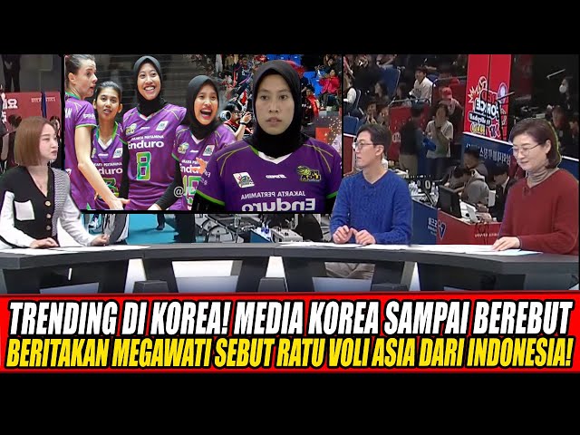 Youtube Thumnail image of : TRENDING DI KOREA🔥MEDIA KOREA SAMPAI BEREBUT BERITAKAN MEGAWATI SEBUT RATU VOLI ASIA DARI INDONESIA!