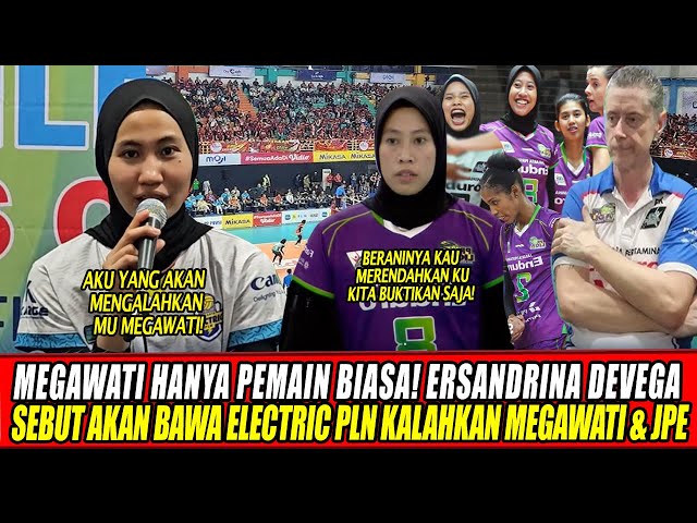Youtube Thumnail image of : MEGAWATI HANYA PEMAIN BIASA😡ERSANDRINA DEVEGA SEBUT AKAN BAWA ELECTRIC PLN KALAHKAN MEGAWATI & JPE!